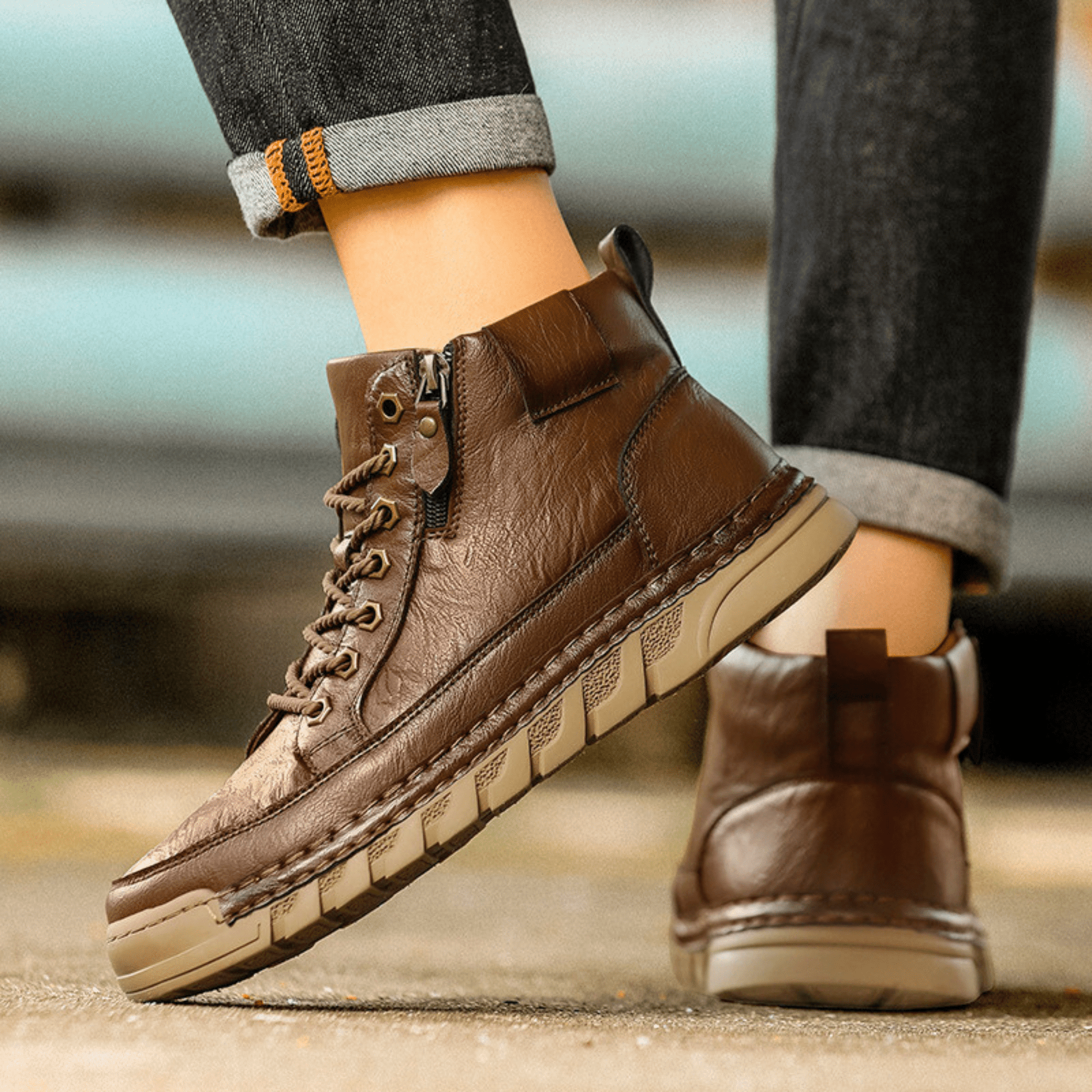 BOTTES EN CUIR POUR HOMME